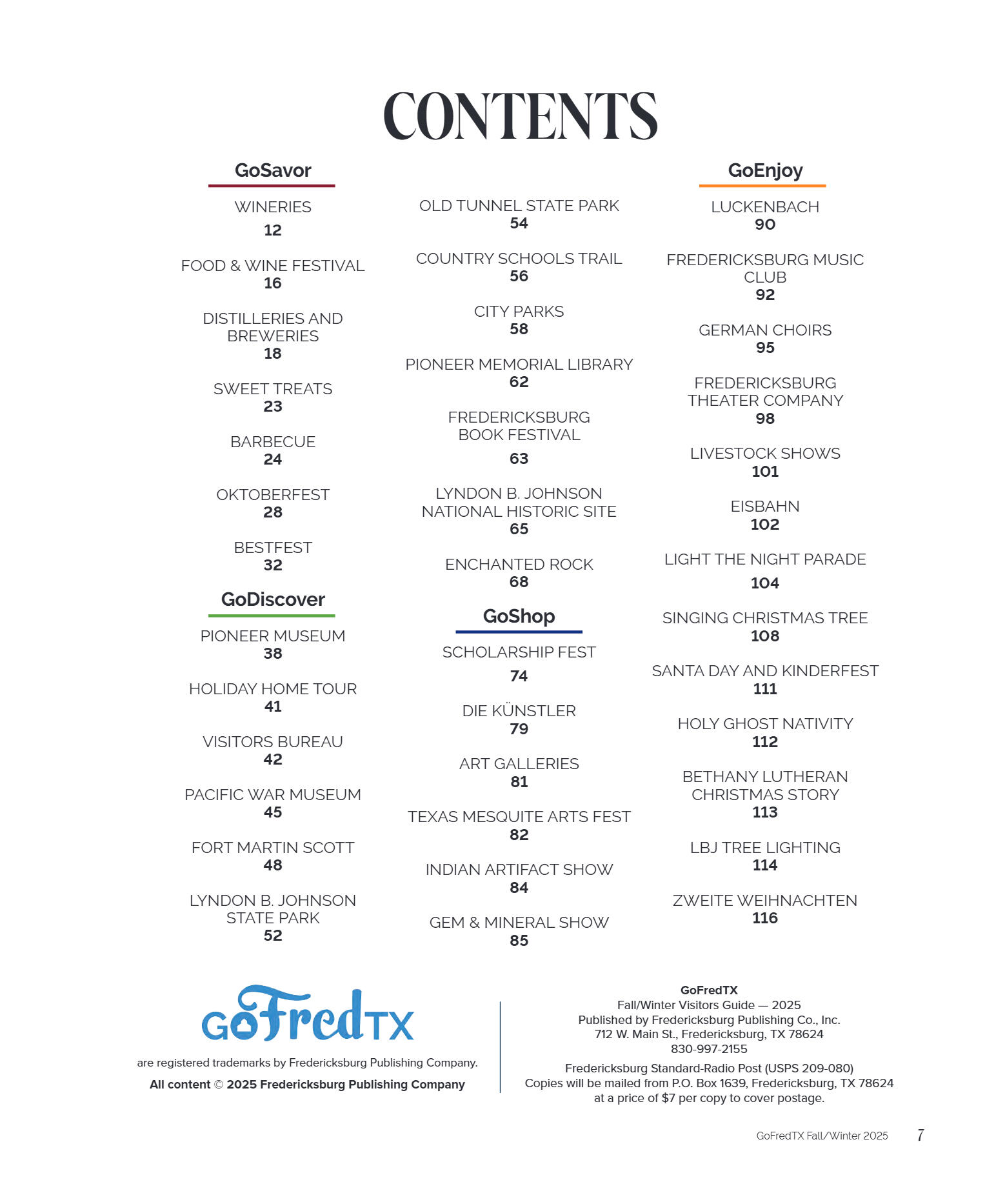 GoFredericksburg Visitors Guide Fall / Winter 2025 - page 7